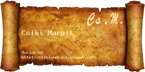 Csiki Margit névjegykártya